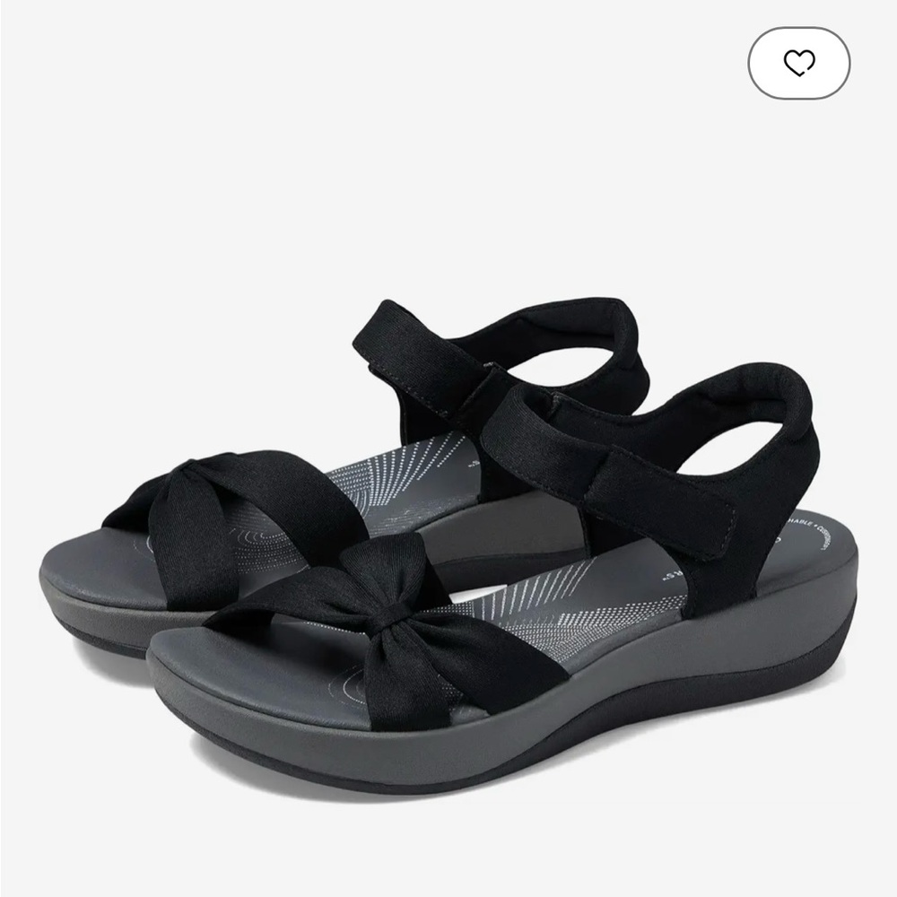 BNIB Clarks Arla Shore Sandals - Black Textile - 10